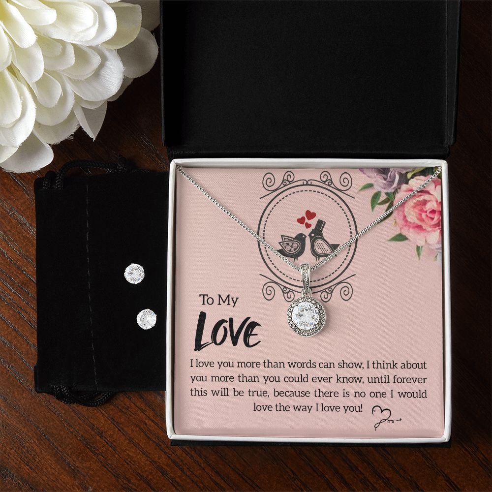 Girlfriend Necklace and Earring Set, Girlfriend Jewelry Gift Set | Custom Heart Design