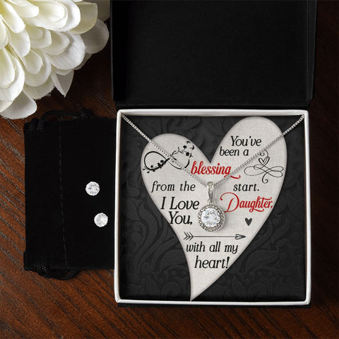 Daughter Eternal Hope Necklace and Earring Set | Custom Heart Design