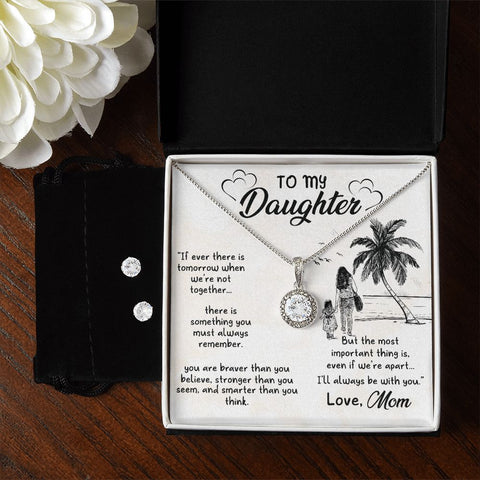 Daughter Eternal Hope Necklace and Earring Set | Custom Heart Design