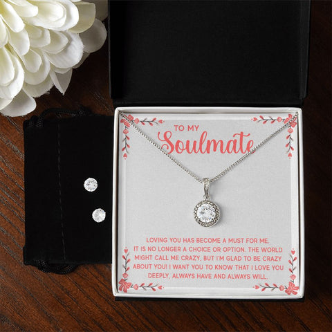 Girlfriend Necklace and Earring Set, Girlfriend Jewelry Gift Set | Custom Heart Design