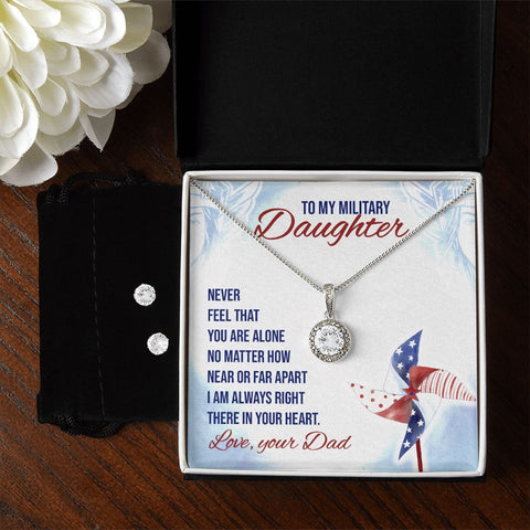 Daughter Eternal Hope Necklace and Earring Set | Custom Heart Design