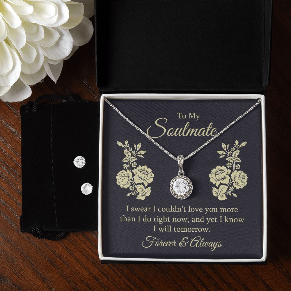 Girlfriend Necklace and Earring Set, Girlfriend Jewelry Gift Set | Custom Heart Design