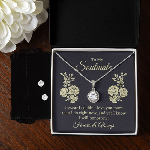 Girlfriend Necklace and Earring Set, Girlfriend Jewelry Gift Set | Custom Heart Design