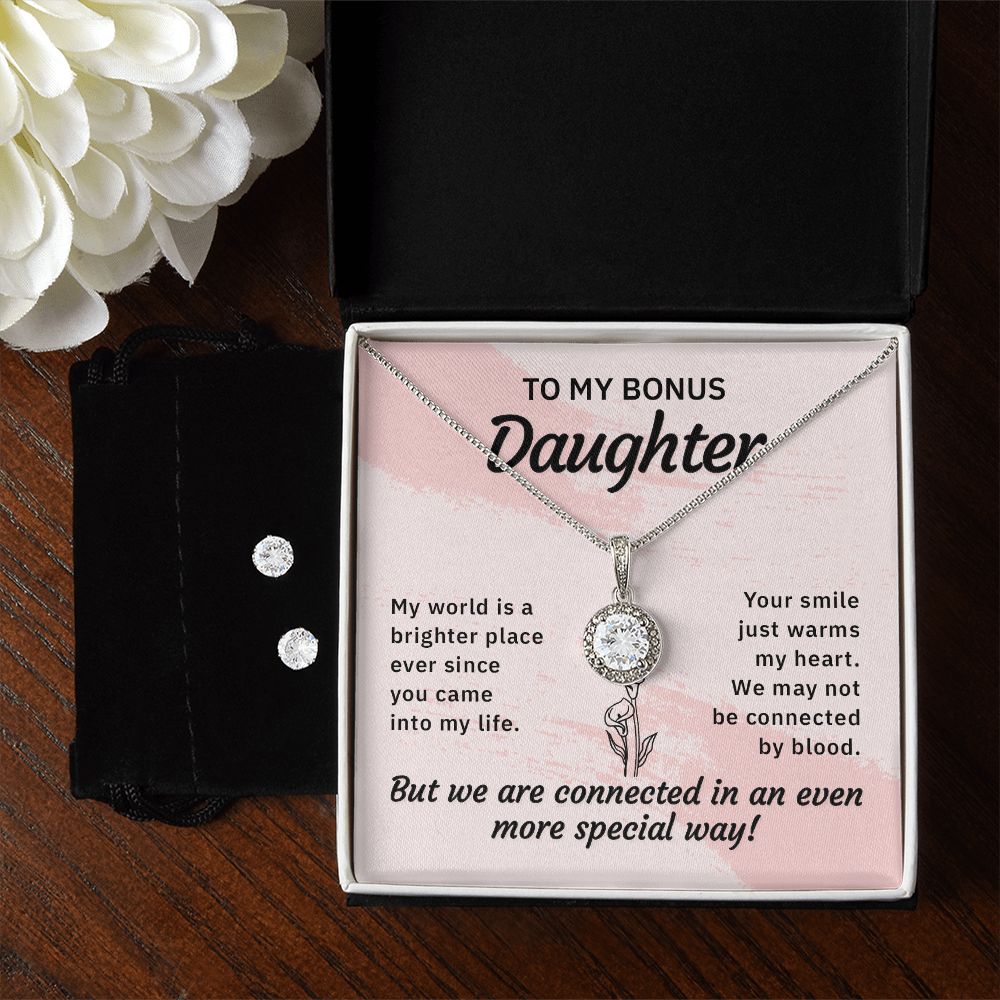 Daughter Eternal Hope Necklace and Earring Set | Custom Heart Design