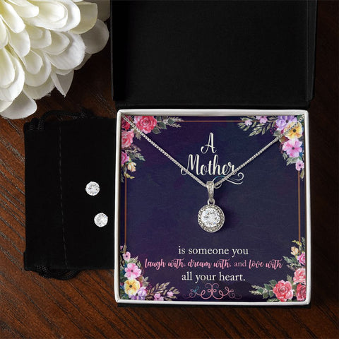 Mom Solitaire Jewelry Set-The gift of you | Custom Heart Design
