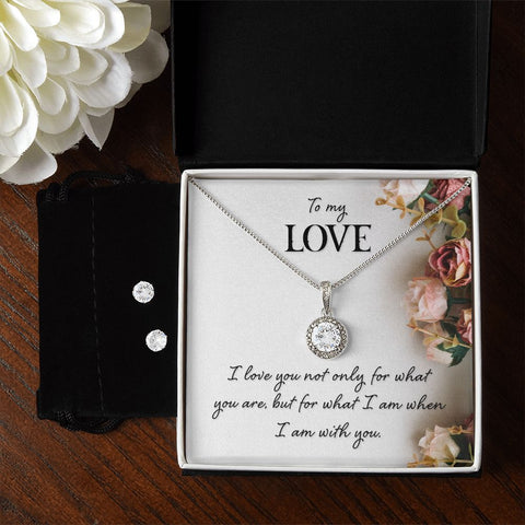 Girlfriend Necklace and Earring Set, Girlfriend Jewelry Gift Set | Custom Heart Design