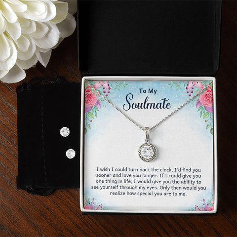 Girlfriend Necklace and Earring Set, Girlfriend Jewelry Gift Set | Custom Heart Design