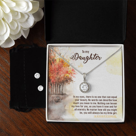 Daughter Eternal Hope Necklace and Earring Set | Custom Heart Design