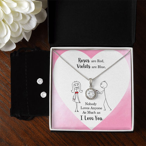 Girlfriend Necklace and Earring Set, Girlfriend Jewelry Gift Set | Custom Heart Design