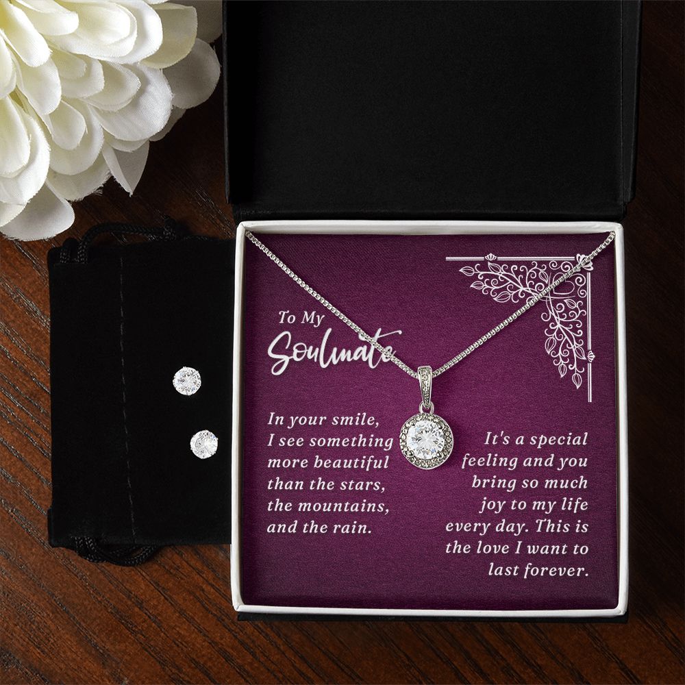 Girlfriend Necklace and Earring Set, Girlfriend Jewelry Gift Set | Custom Heart Design