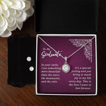 Girlfriend Necklace and Earring Set, Girlfriend Jewelry Gift Set | Custom Heart Design