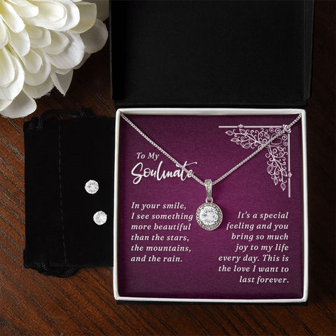 Girlfriend Necklace and Earring Set, Girlfriend Jewelry Gift Set | Custom Heart Design