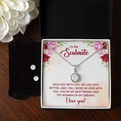 Girlfriend Necklace and Earring Set, Girlfriend Jewelry Gift Set | Custom Heart Design