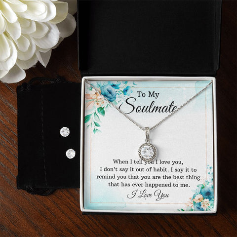 Girlfriend Necklace and Earring Set, Girlfriend Jewelry Gift Set | Custom Heart Design