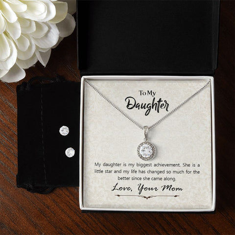 Daughter Eternal Hope Necklace and Earring Set | Custom Heart Design