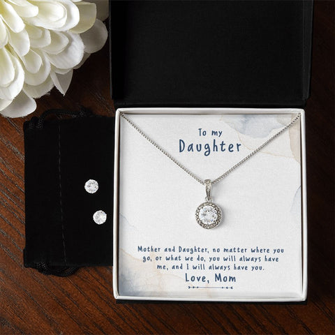 Daughter Eternal Hope Necklace and Earring Set | Custom Heart Design