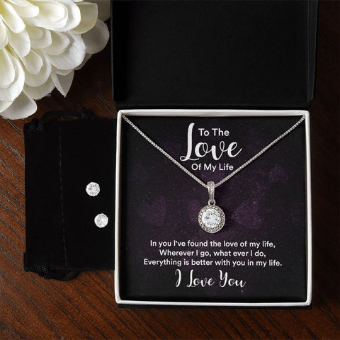 Girlfriend Necklace and Earring Set, Girlfriend Jewelry Gift Set | Custom Heart Design
