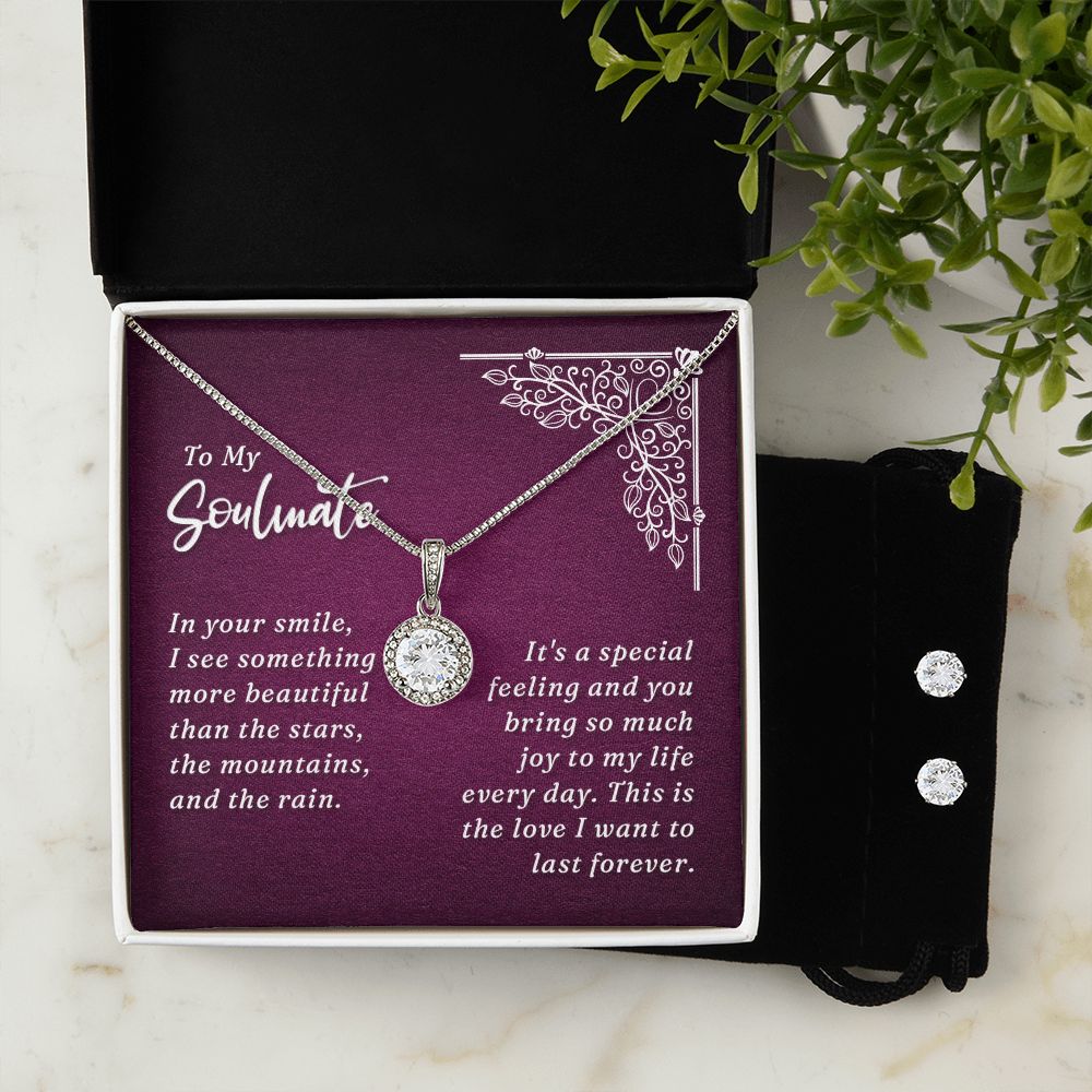 Girlfriend Necklace and Earring Set, Girlfriend Jewelry Gift Set | Custom Heart Design
