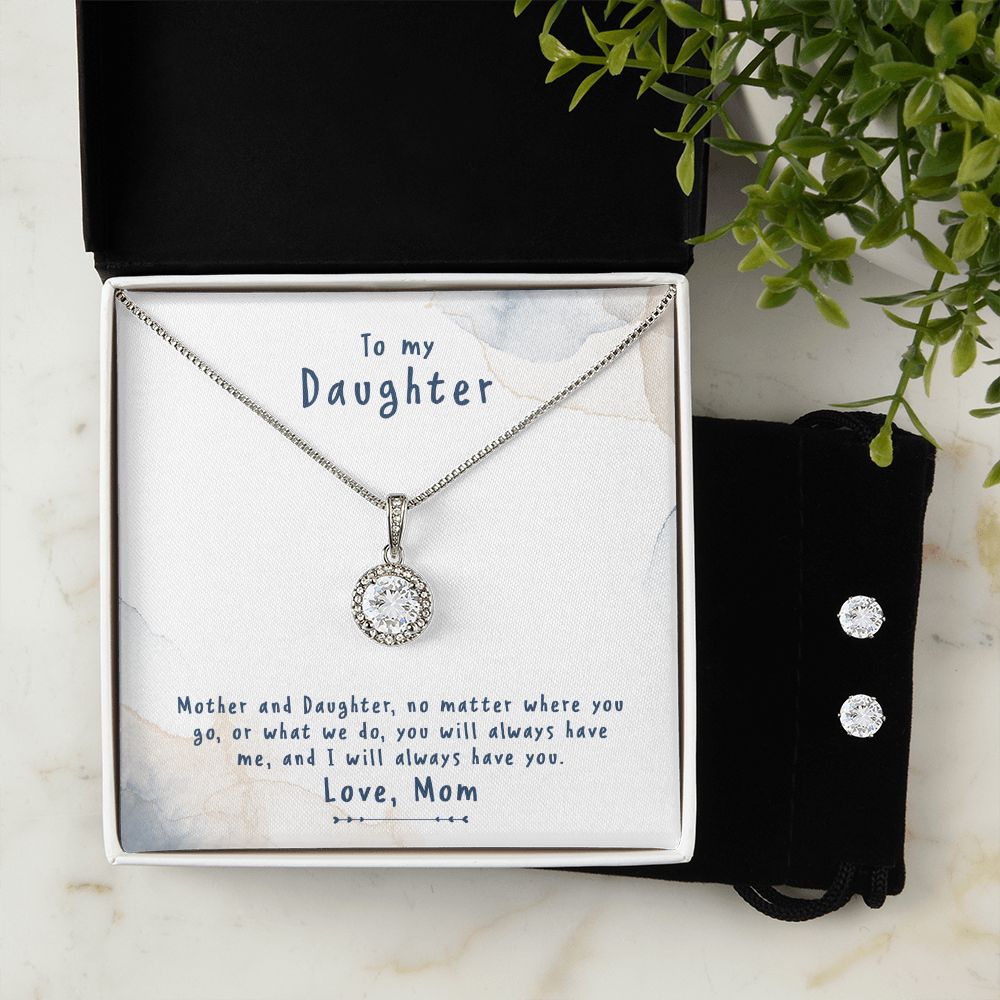 Daughter Eternal Hope Necklace and Earring Set | Custom Heart Design