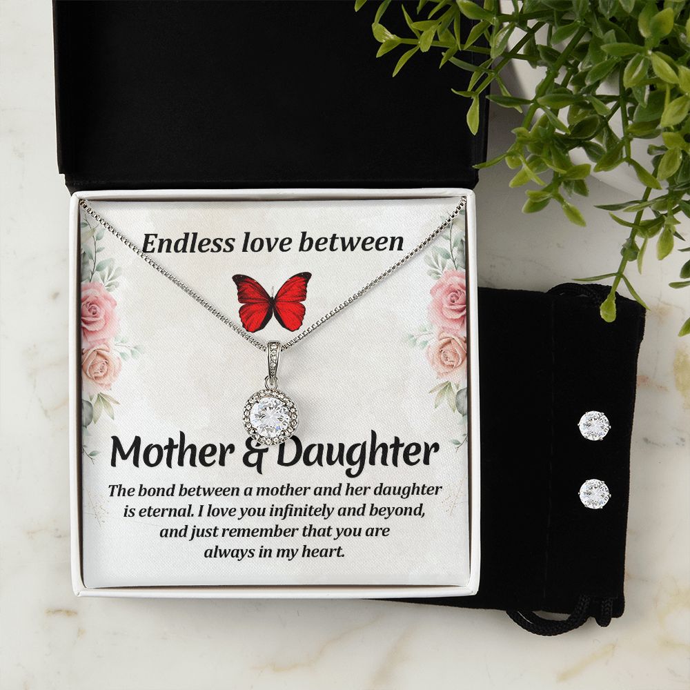 Mom Solitaire Jewelry Set-Endless love | Custom Heart Design