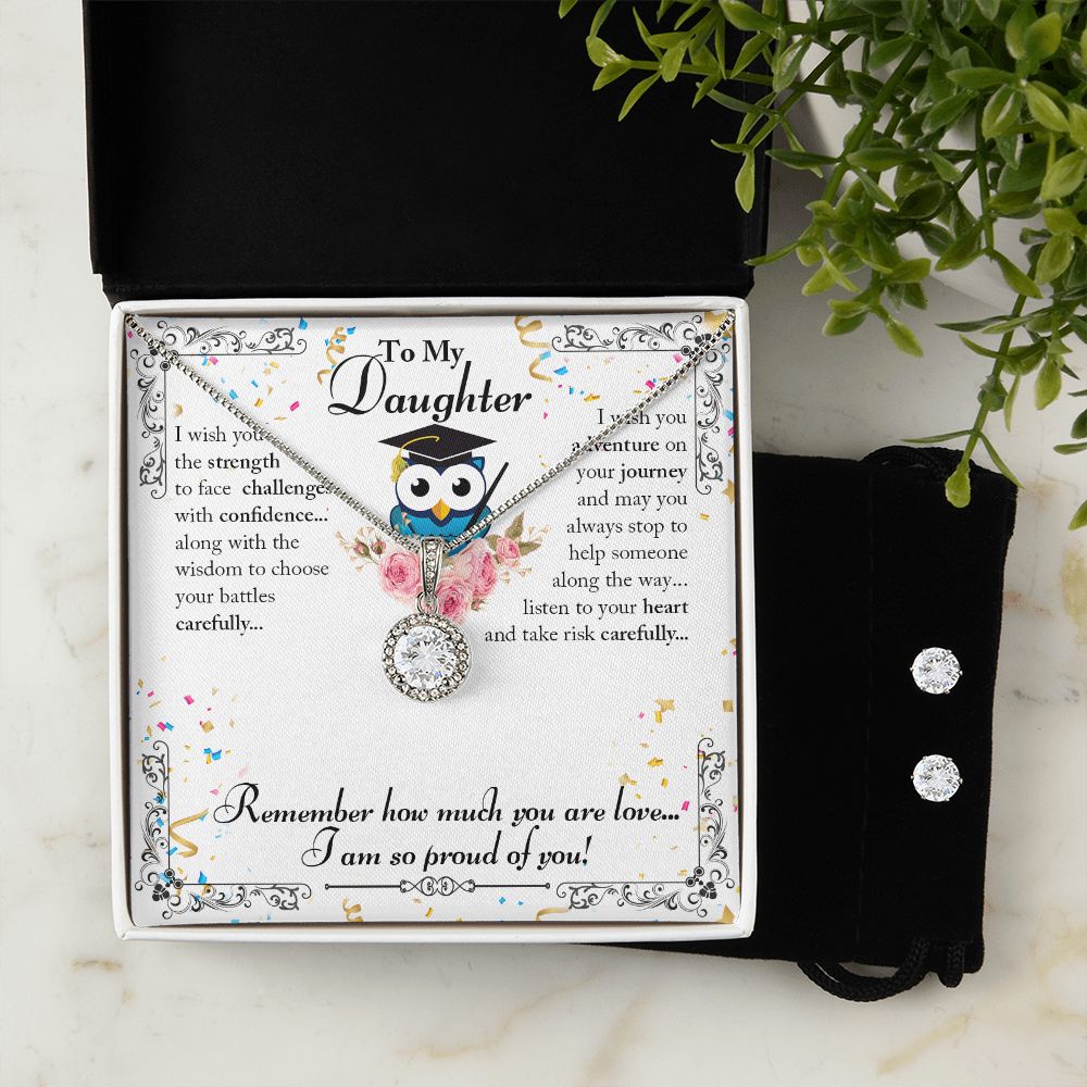 Daughter Eternal Hope Necklace and Earring Set | Custom Heart Design