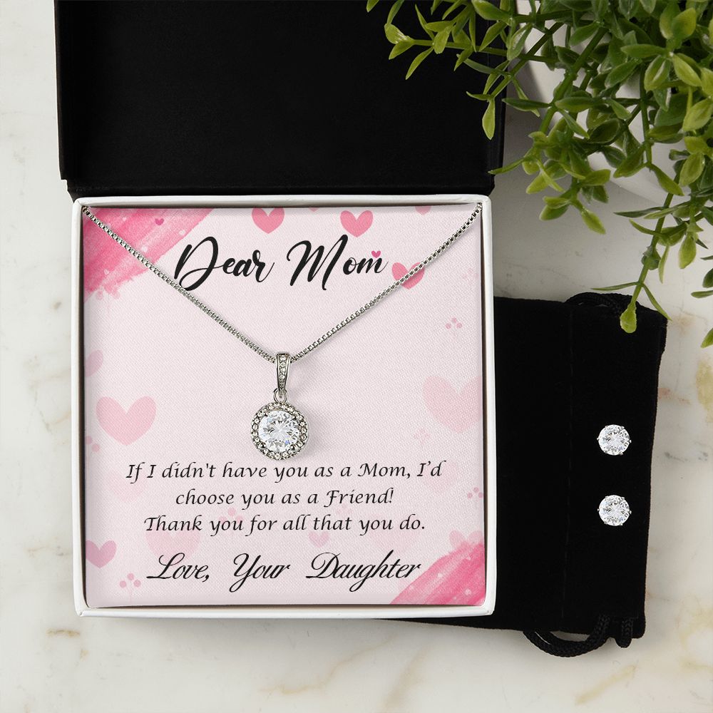 Mom Solitaire Jewelry Set-My mom and friend | Custom Heart Design