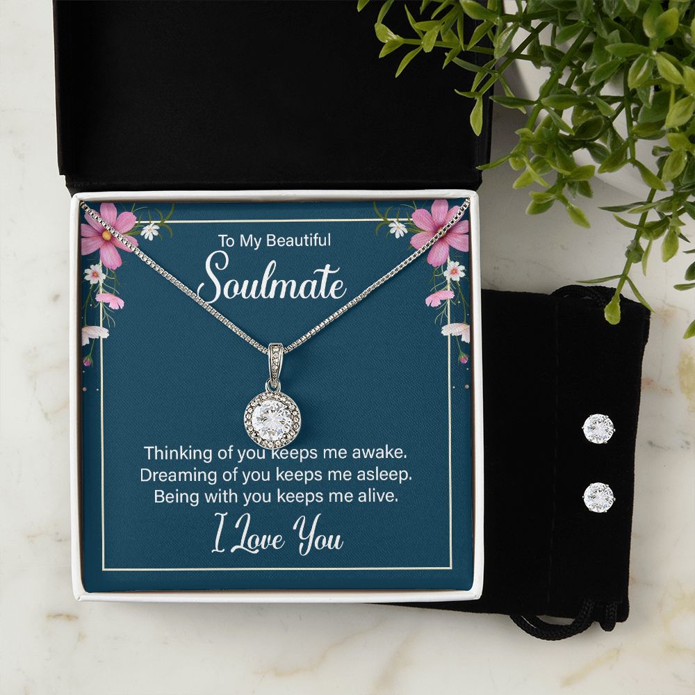Girlfriend Necklace and Earring Set, Girlfriend Jewelry Gift Set | Custom Heart Design