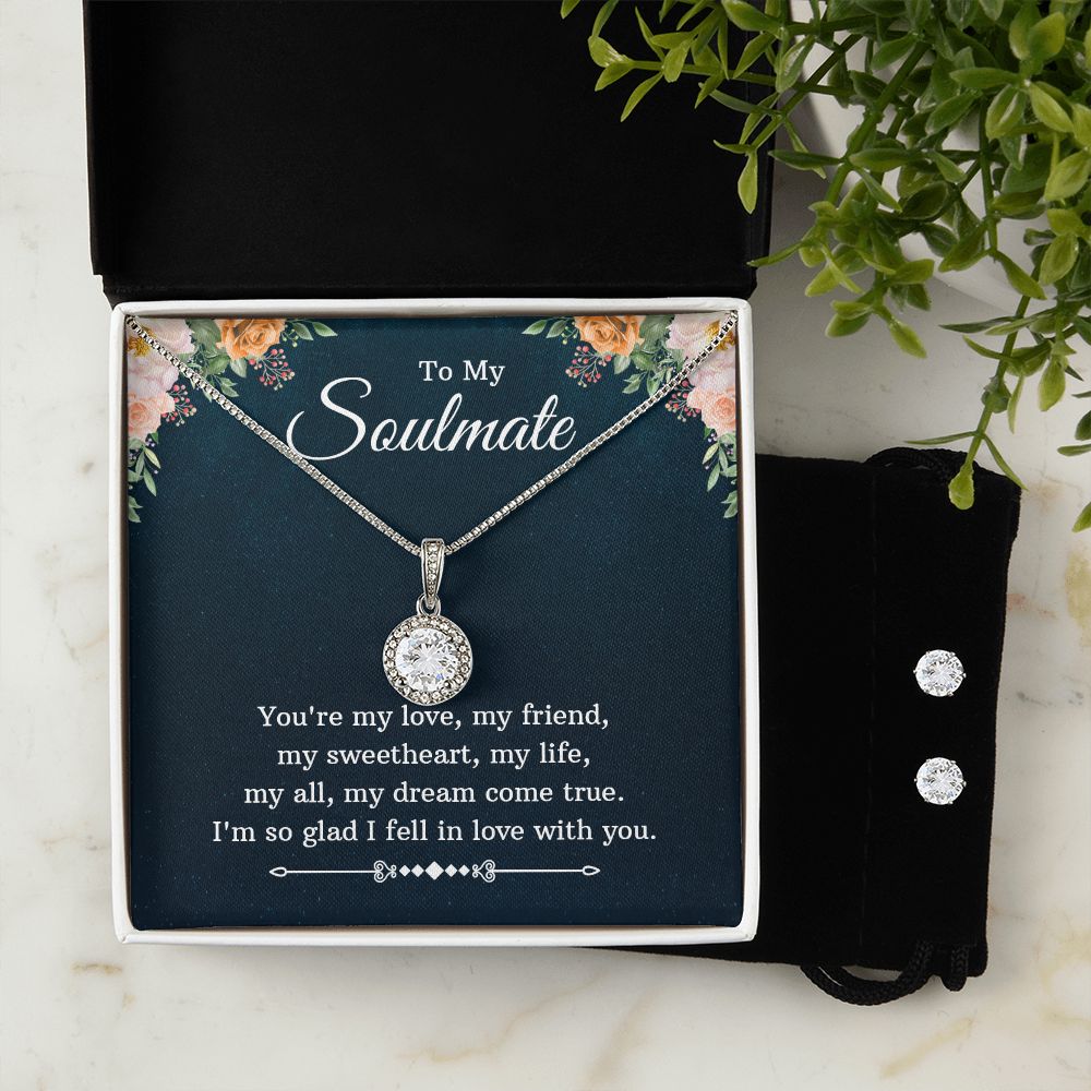 Girlfriend Necklace and Earring Set, Girlfriend Jewelry Gift Set | Custom Heart Design