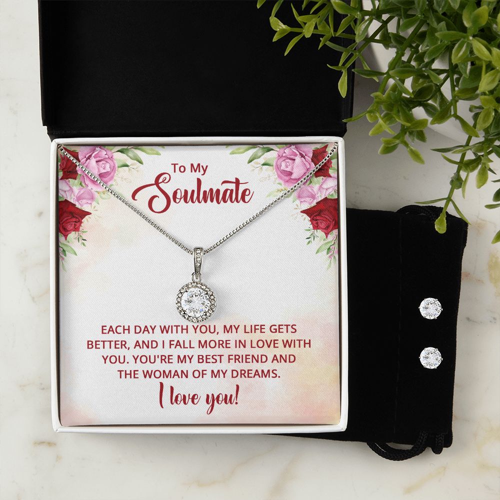 Girlfriend Necklace and Earring Set, Girlfriend Jewelry Gift Set | Custom Heart Design