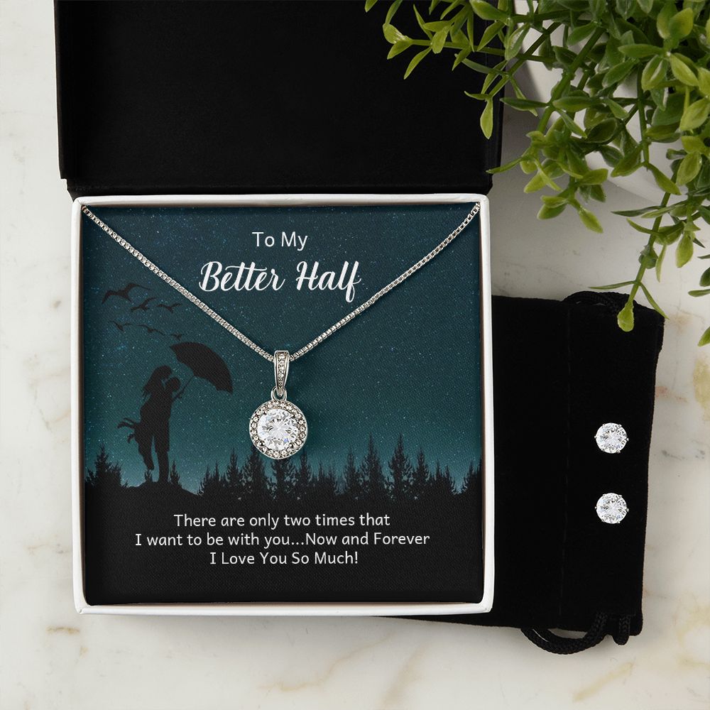 Girlfriend Necklace and Earring Set, Girlfriend Jewelry Gift Set | Custom Heart Design