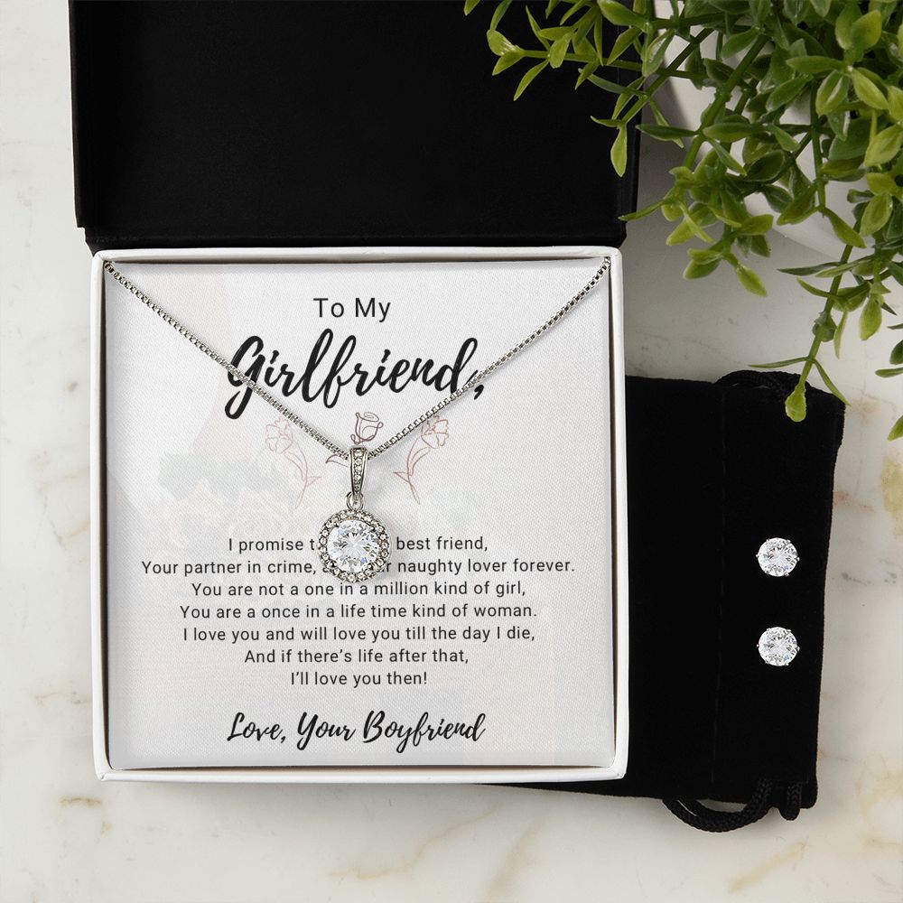 Girlfriend Necklace and Earring Set, Girlfriend Jewelry Gift Set | Custom Heart Design