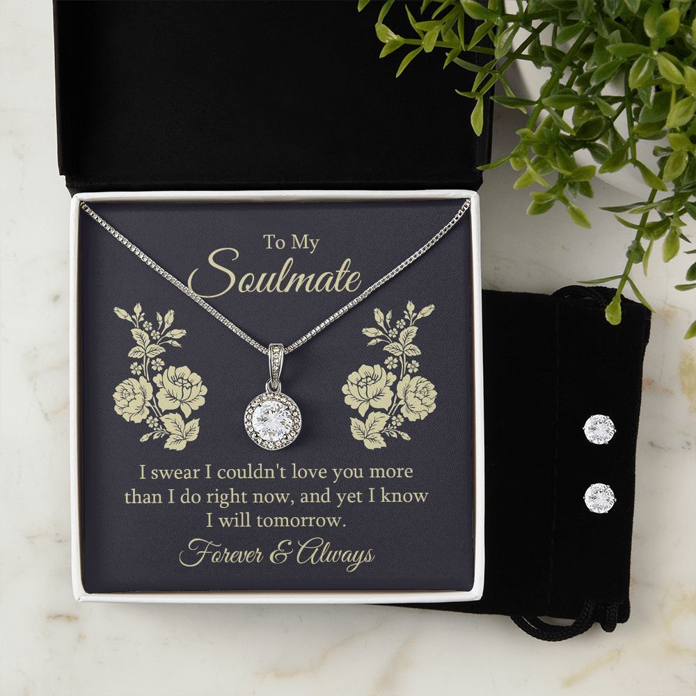 Girlfriend Necklace and Earring Set, Girlfriend Jewelry Gift Set | Custom Heart Design