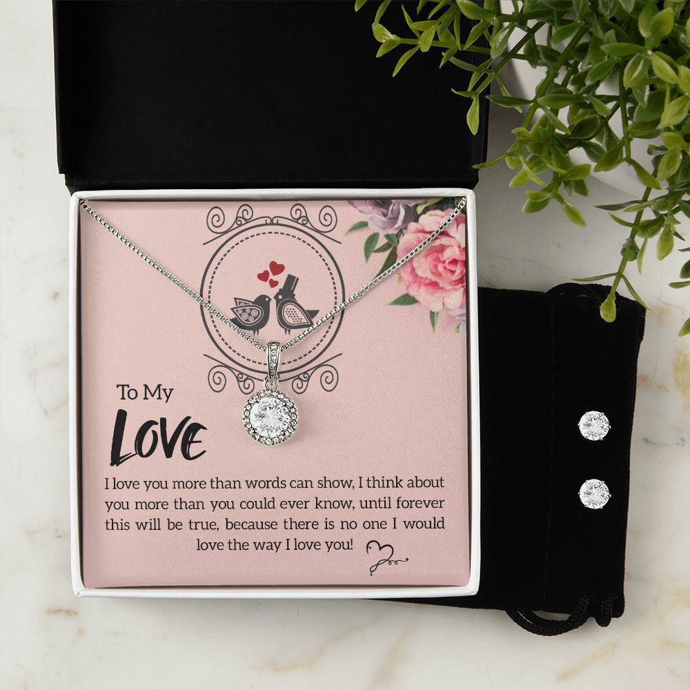 Girlfriend Necklace and Earring Set, Girlfriend Jewelry Gift Set | Custom Heart Design