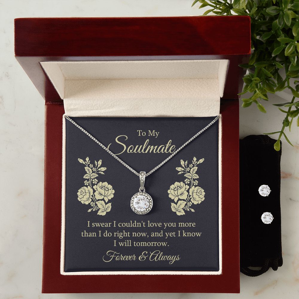Girlfriend Necklace and Earring Set, Girlfriend Jewelry Gift Set | Custom Heart Design