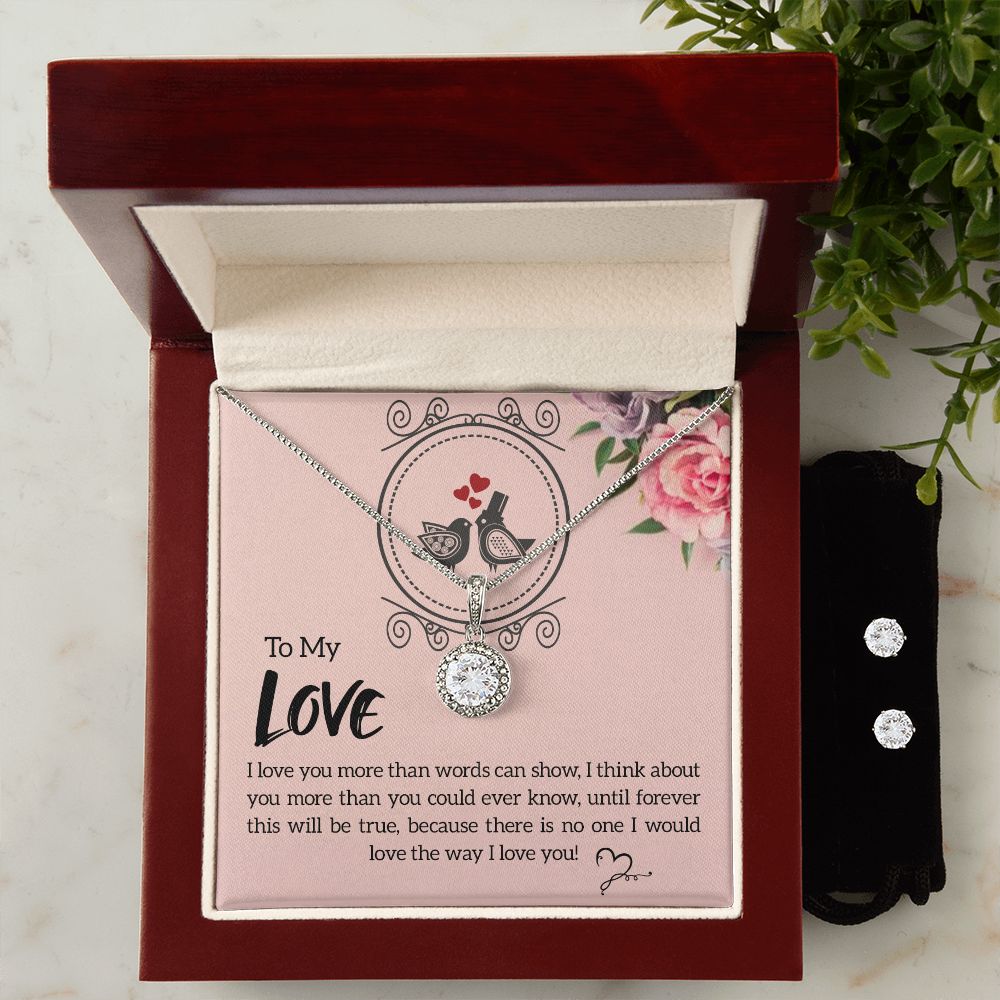 Girlfriend Necklace and Earring Set, Girlfriend Jewelry Gift Set | Custom Heart Design