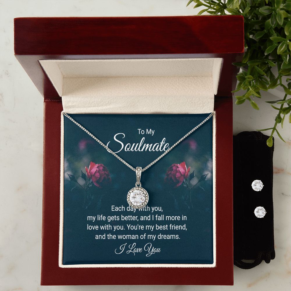 Girlfriend Necklace and Earring Set, Girlfriend Jewelry Gift Set | Custom Heart Design