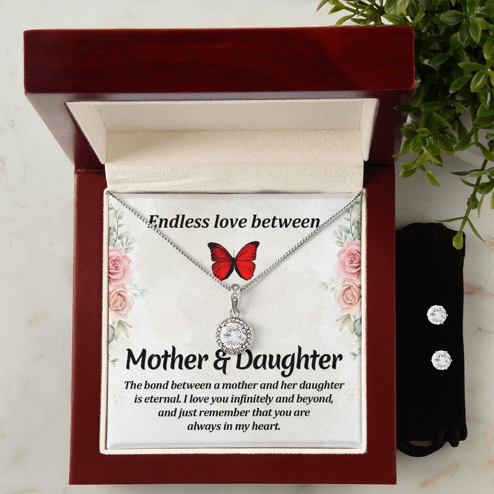 Mom Solitaire Jewelry Set-Endless love | Custom Heart Design