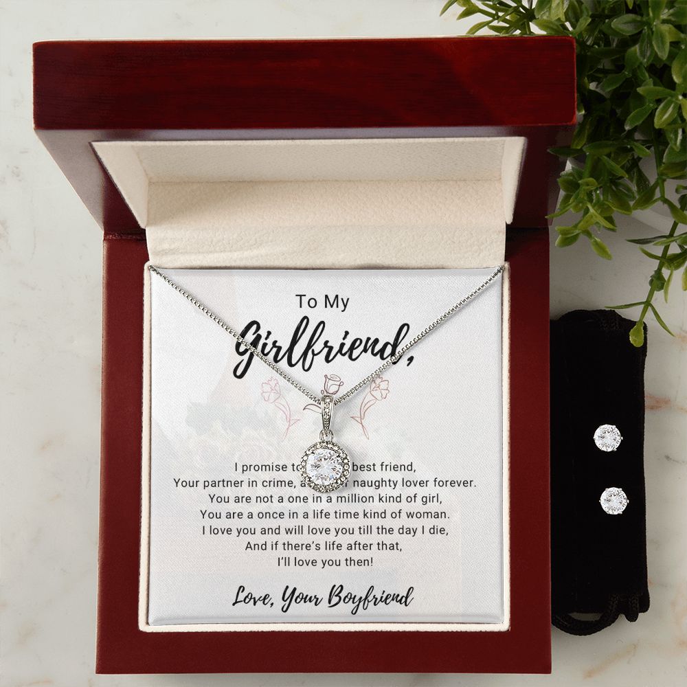 Girlfriend Necklace and Earring Set, Girlfriend Jewelry Gift Set | Custom Heart Design