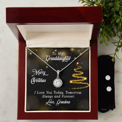 GrandDaughter Eternal Hope Necklace and Earring Set | Custom Heart Design