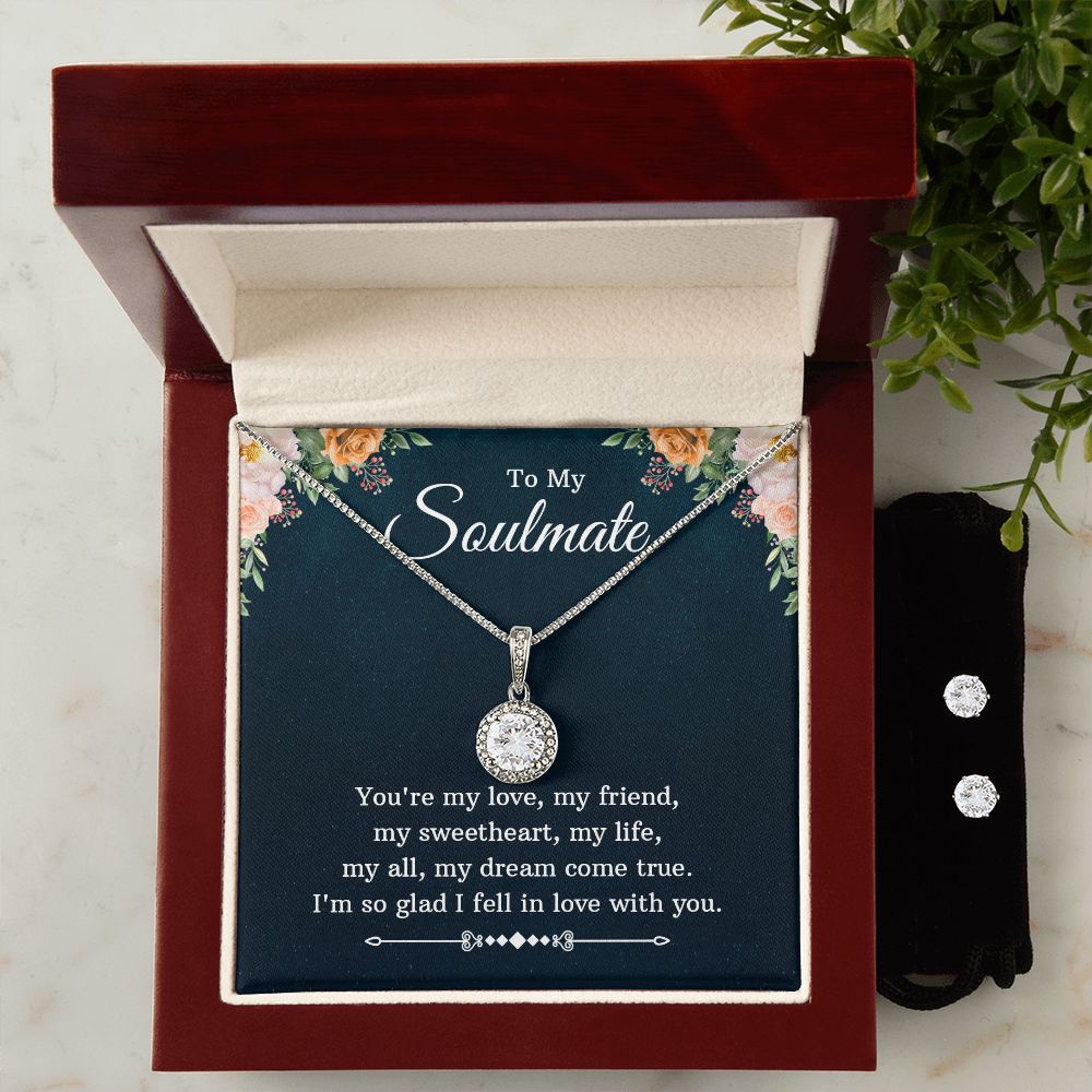 Girlfriend Necklace and Earring Set, Girlfriend Jewelry Gift Set | Custom Heart Design