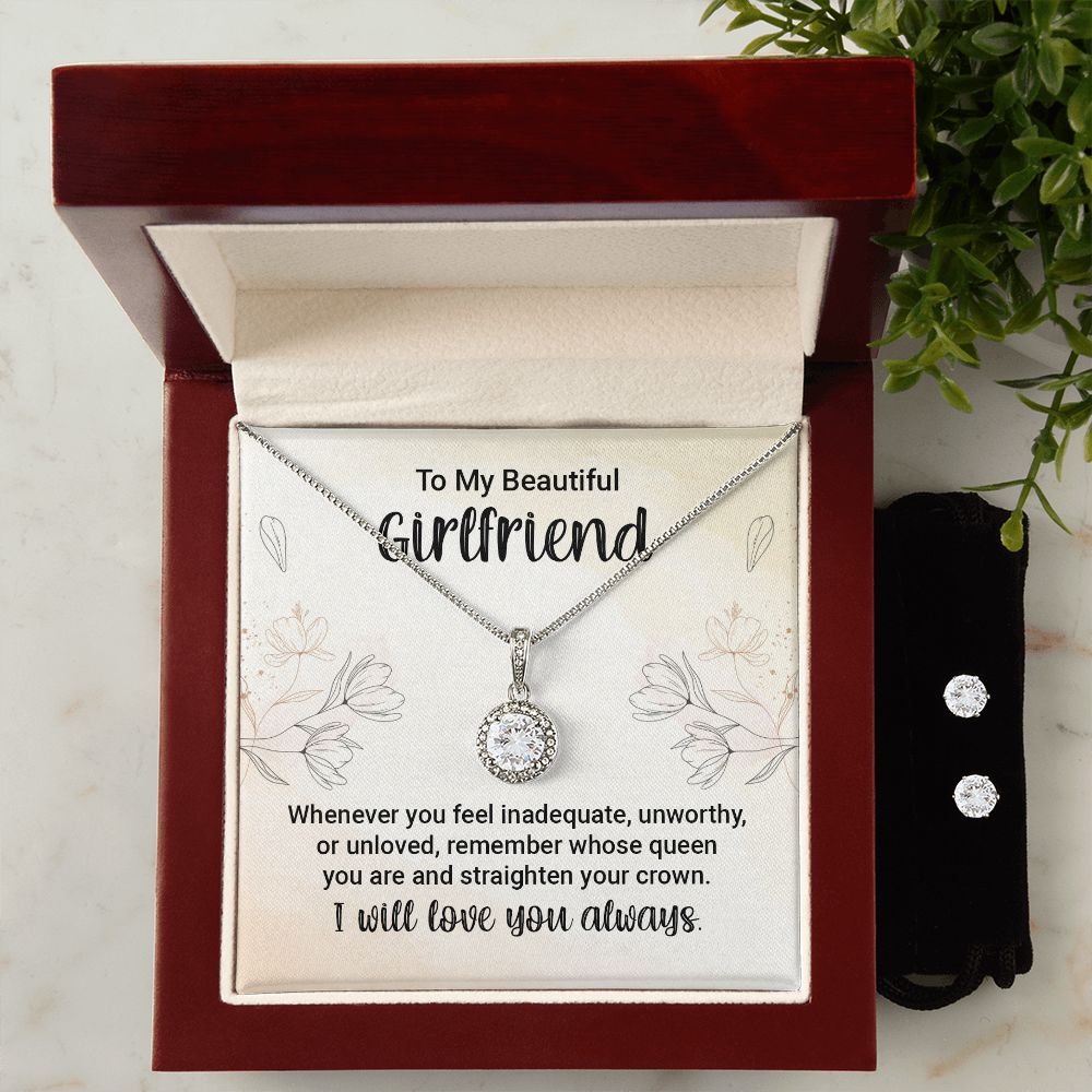 Girlfriend Necklace and Earring Set, Girlfriend Jewelry Gift Set | Custom Heart Design