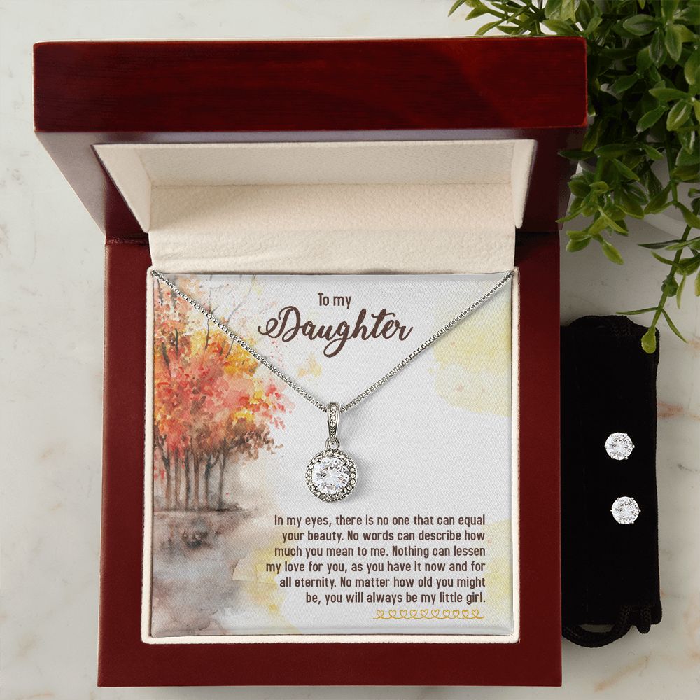 Daughter Eternal Hope Necklace and Earring Set | Custom Heart Design