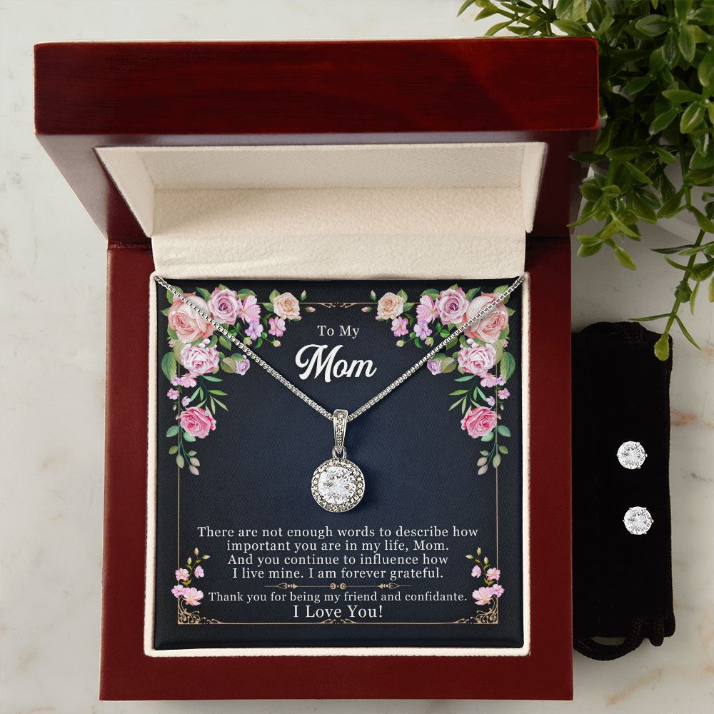 Mom Solitaire Jewelry Set-I am forever grateful | Custom Heart Design