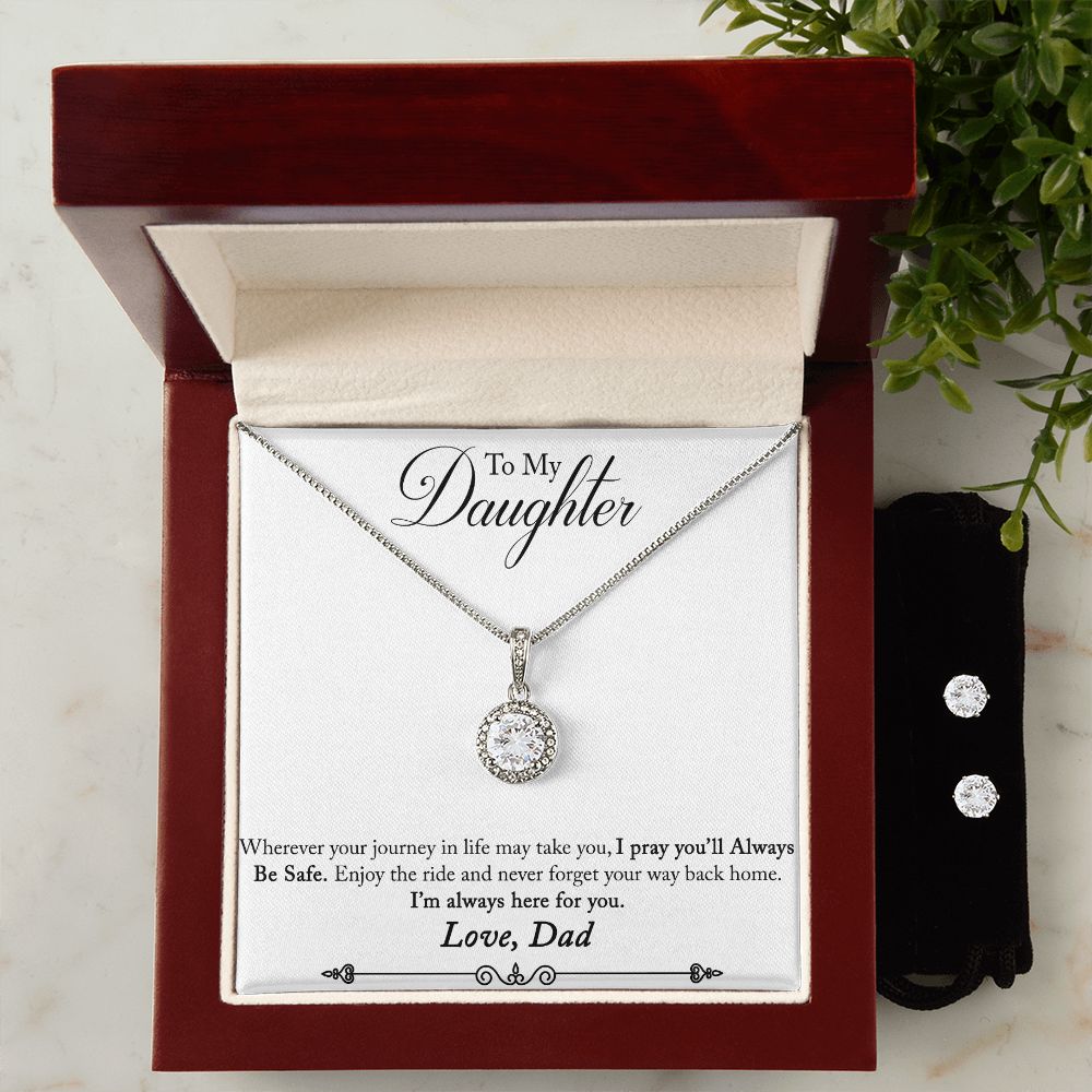 Daughter Eternal Hope Necklace and Earring Set | Custom Heart Design