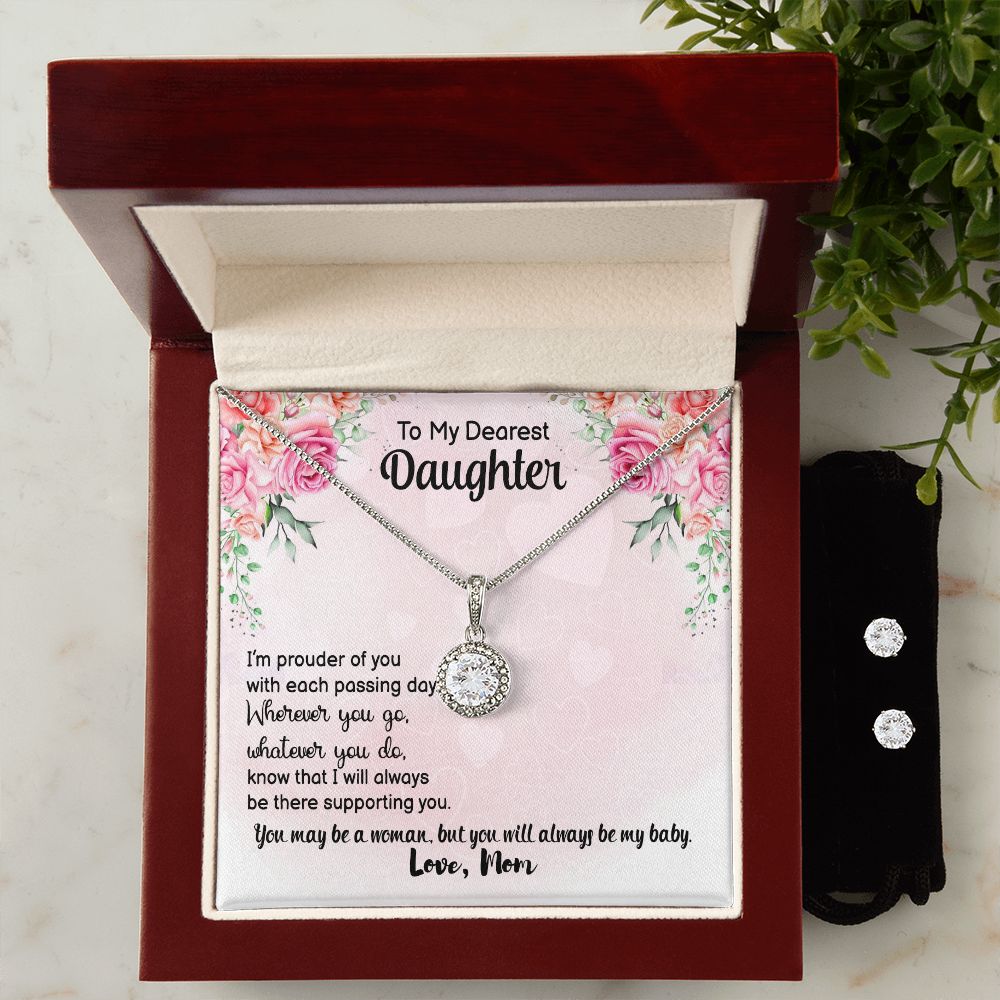Daughter Eternal Hope Necklace and Earring Set | Custom Heart Design