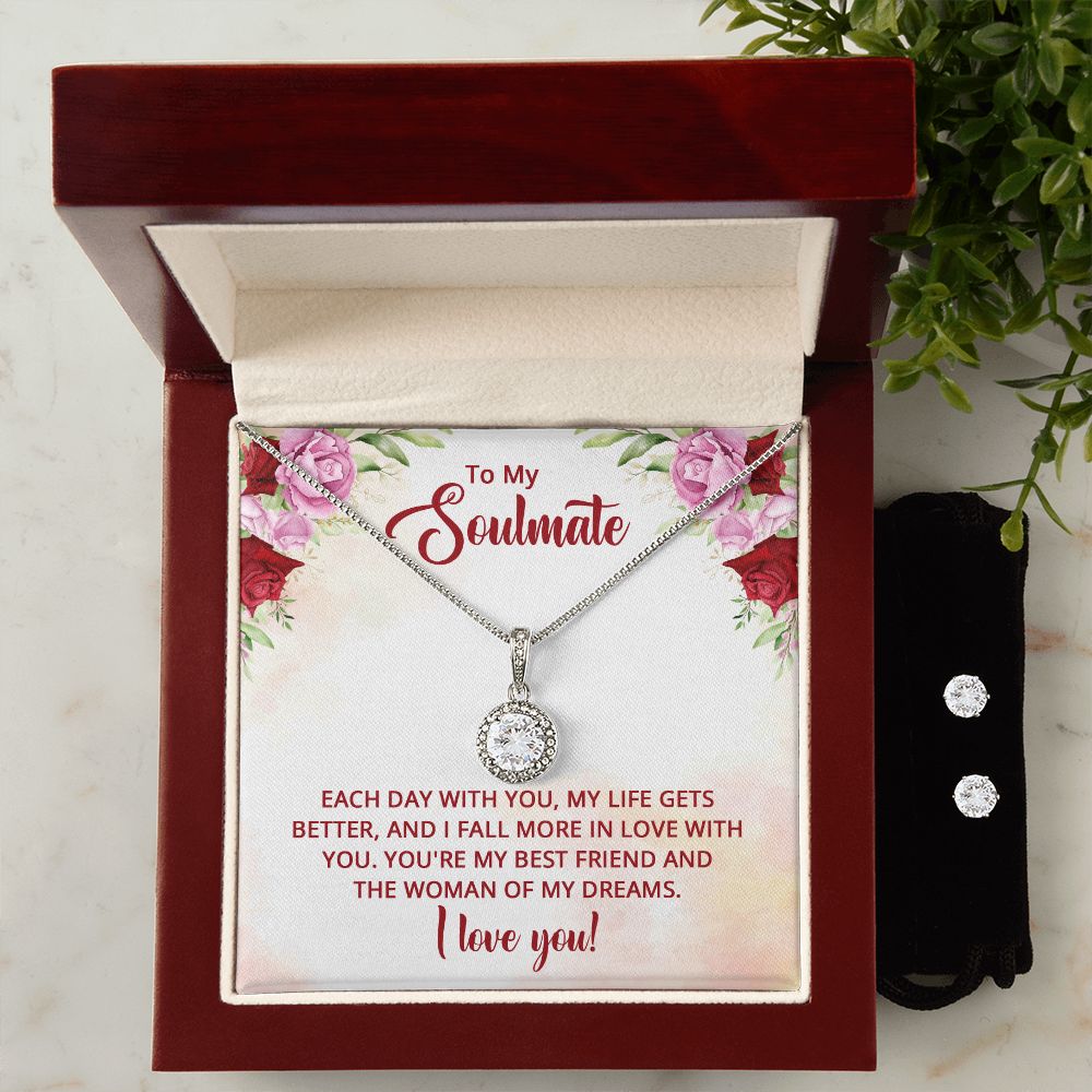 Girlfriend Necklace and Earring Set, Girlfriend Jewelry Gift Set | Custom Heart Design