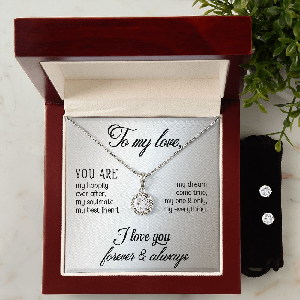 Girlfriend Necklace and Earring Set, Girlfriend Jewelry Gift Set | Custom Heart Design