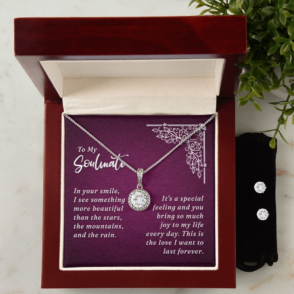 Girlfriend Necklace and Earring Set, Girlfriend Jewelry Gift Set | Custom Heart Design