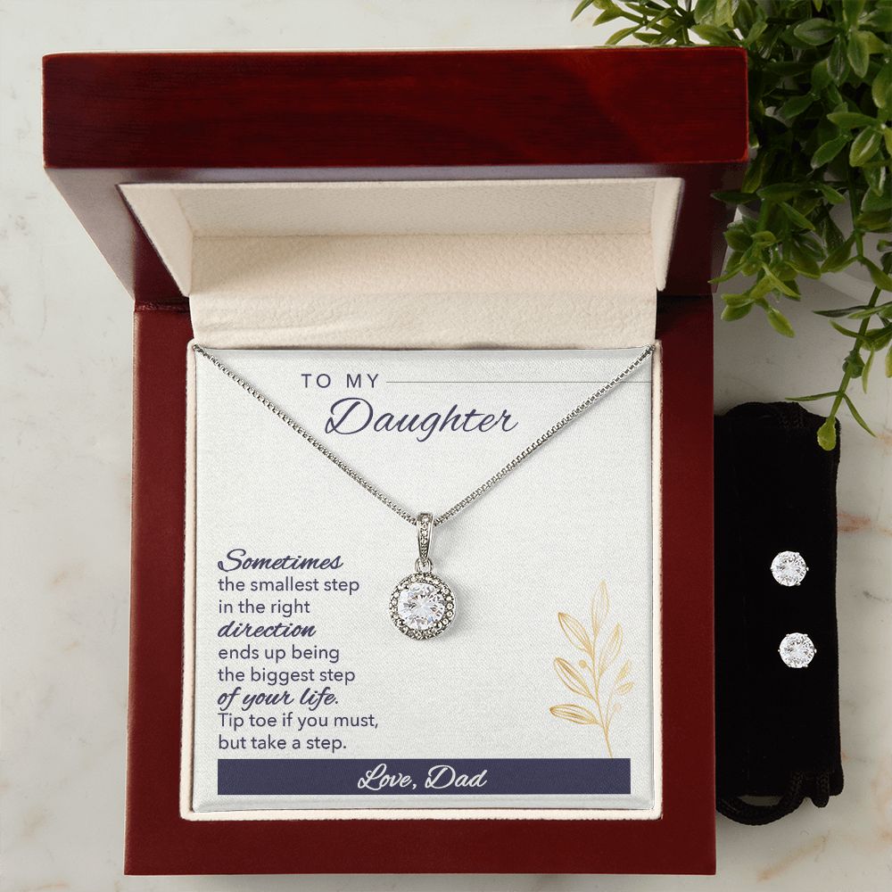 Daughter Eternal Hope Necklace and Earring Set | Custom Heart Design