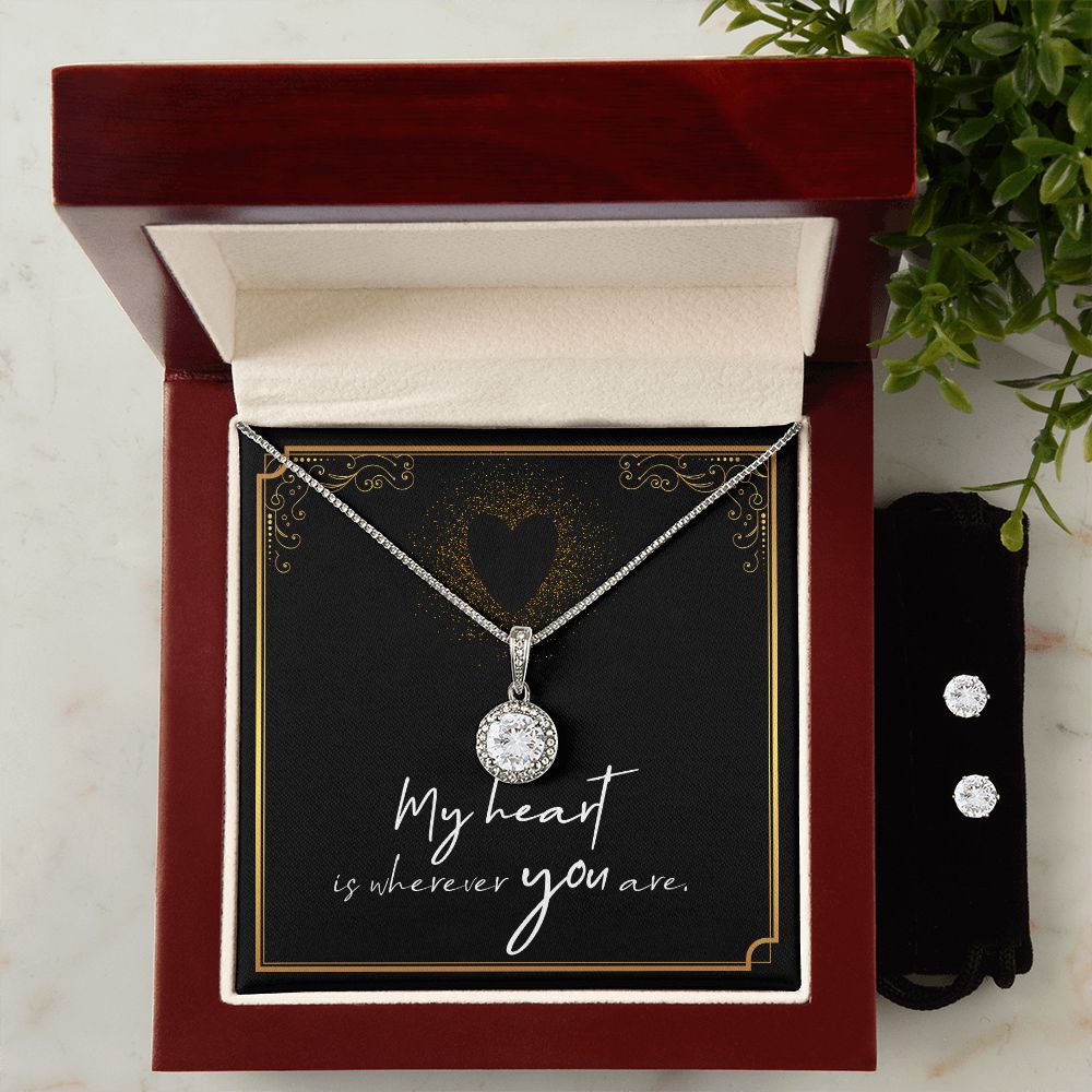 Girlfriend Necklace and Earring Set, Girlfriend Jewelry Gift Set | Custom Heart Design